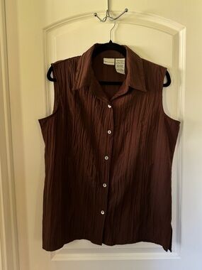 Vintage White Stag Textured Sleeveless Top - Size XL